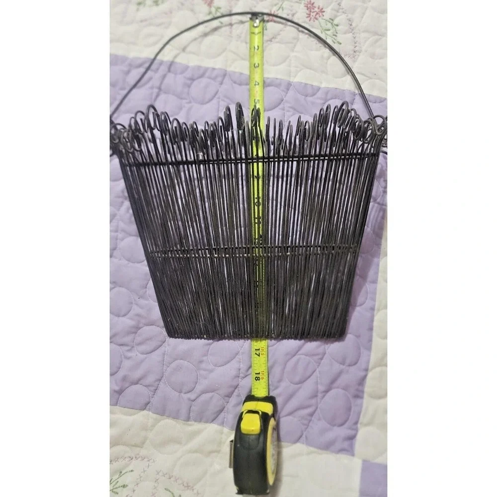 wrought iron wire pocket hanging basket, plants, decor,  garden display, industr